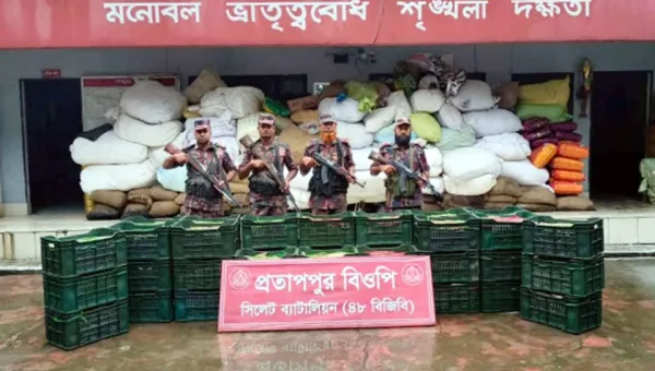 BGB Seizes Smuggled Goods Worth Tk 2.4 Million Along Sylhet Border